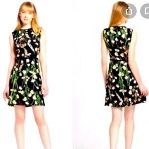 Victoria Beckham Floral Navy Sleeveless Dress